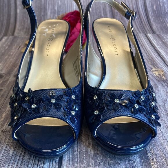 KAREN SCOTT Bronaa Blue Sling-Back Pumps 10M - Picture 10 of 10